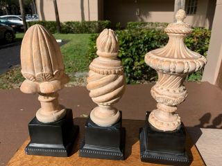 Set Of 3 Ethan Allen Country French Architectural Finials