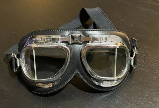 Authentic Vintage Halcyon Bs4110 Xa Aviator Motorcycle Goggles Made In Germany