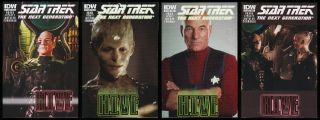 Star Trek The Next Generation Hive Comic Set 1 - 2 - 3 - 4 Tng Photo Cvrs Borg Queen