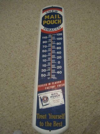 Vintage Mail Pouch Thermometer 39 By 8 Inches In Very Good Cond.