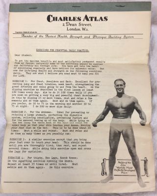 Vintage Charles Atlas ' Health & Strength ' full set: body,  health & exercise plan 3