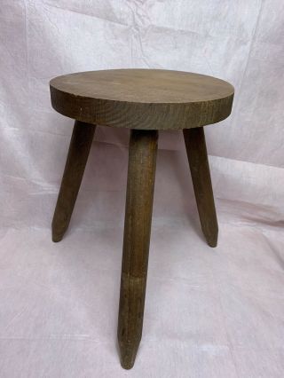 Vintage French 3 leg milking stool plant stand Wood Rustic Boho 3