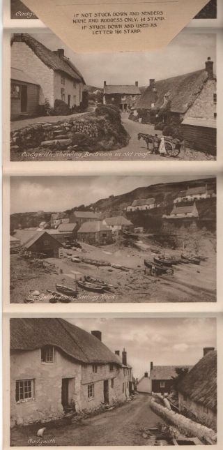 Vintage Black & White Pictorial Letter Card Of Cadgwith Cornwall England