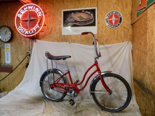1980 Schwinn Stingray Banana Seat Muscle Bike Fair Lady Lil Chik Red Vintage 80