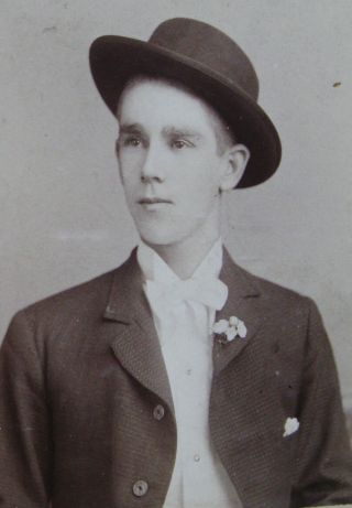 Cabinet Photo Portrait Of Exceptionally Handsome Dapper Young Man Wearing A Hat