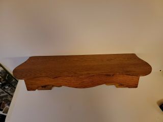 Antique Early 1900s Solid Wood Hand Crafted Wall Hanging Shelf 3