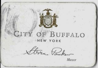 1950s City Of Buffalo Ny Mayor Steven Pankow Courtesy Card