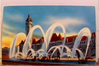 Missouri Mo St Louis Aloe Memorial Fountain Union Station Postcard Old Vintage