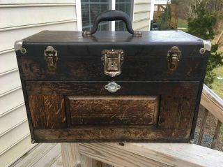 Vintage Oak H.  Gerstner & Sons Dayton Ohio 7 - Drawer Chest Tool Box