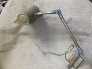 Antique Articulated Wall Light,  Solid Brass,  Vintage Library,  Picture,  Bedside 3