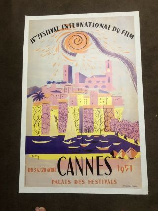 Vintage Cannes Film Festival Poster 1951