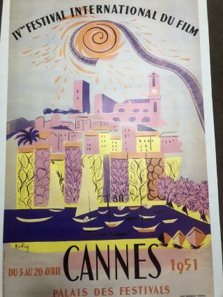 Vintage Cannes Film Festival Poster 1951 3
