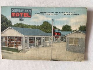 Vintage Unposted " Country Ham Motel,  Bowling Green,  Ky " Post Card