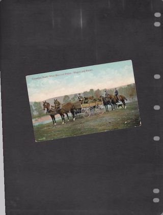 Vintage Canadian North West Mounted Police Postcard Wagon And Escort