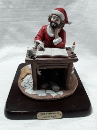 Emmett Kelly Jr.  Santa Clown Figurines Flambro " Spirit Of Christmas Iv " 2821