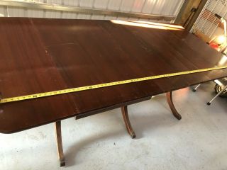 Antique Wood Drop Leaf Dining Room Table with Metal Cap Feet Extensole 3