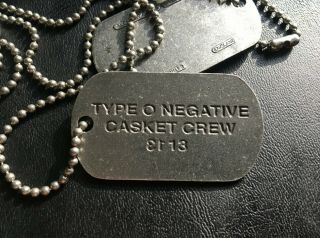 Type O Negative 1996 Dog Tags Rare Vtg Merch Blue Grape peter steele t - shirt 3