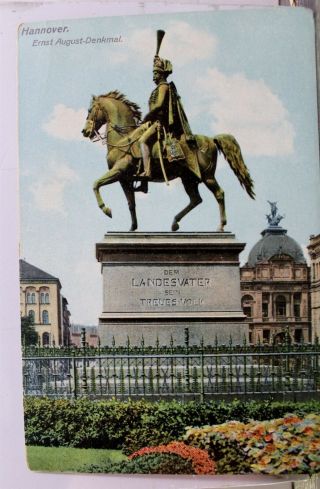 Germany Hannover Ernst August Denkmal Monument Postcard Old Vintage Card View Pc