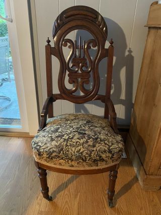Antique Victorian Slipper Chair,  American Late 19th Century
