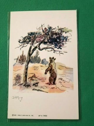 Charles S Russell Up A Tree Vintage Postcard,  Unposted;acr25
