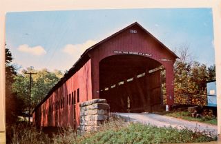 Indiana In Parke County Roseville Bridge Big Raccoon Creek Postcard Old Vintage