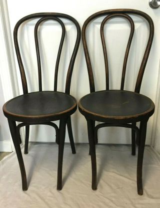 2 (two) Antique Vintage Mcm Bentwood Cafe Chair Thonet Style Bistro Chairs