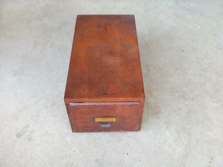 Antique Quartersawn Tiger Oak 1 Drawer Card File Cabinet Box