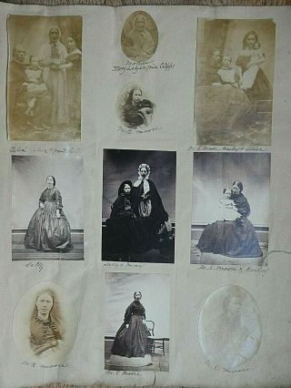 Page Of 12 Cdv Size Photographs C 1860s Of Ledger & Moore Family
