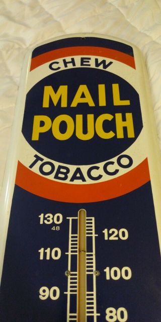 Vintage Large Mail Pouch Chewing Tobacco Advertising Thermometer