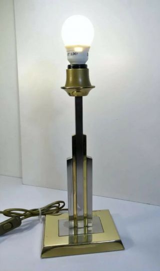 ‘willy Rizzo’ Brass And Chrome Table Lamp,  Vintage 1970’s/80’s