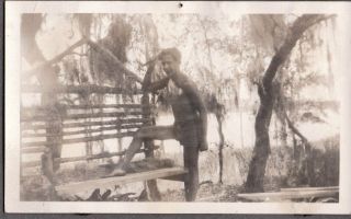 Vintage Photograph Boys Swim Ymca Camp - Boy Scouts Daytona Beach Florida Photo