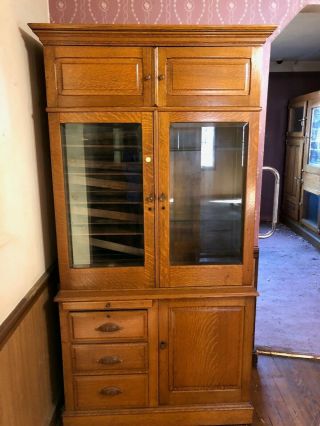 Antique Wood Spice Cabinet