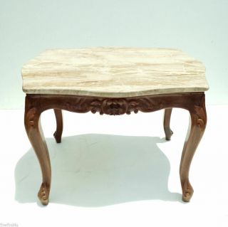 Marble Top Wood Carved Egyptian Baroque Side End Table 25 " X 20.  5 " X 17.  5