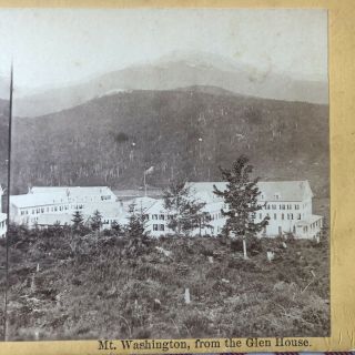 Orig 1870’s Photo Stereoview Mt.  Washington Nh From The Glen House,  Dakin,  Me