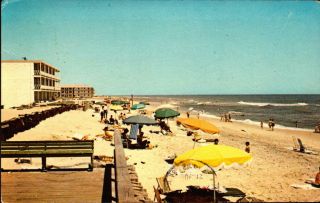 Vintage Postcard View North From 26th Street Beach At Ocean City Md