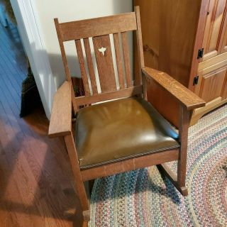 Mission Oak Arts & Crafts Rocking Chair Rocker Armchair