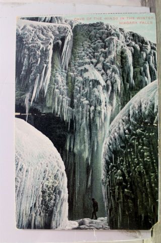 Canada Ontario Niagara Falls Cave Of The Winds Winter Postcard Old Vintage Card