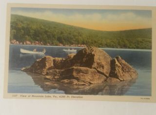 Vintage Virginia Postcard Rowboat On Mountain Lake Va Newport Giles County
