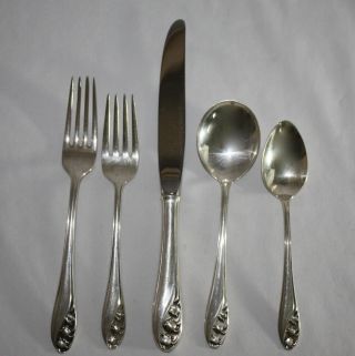 Vintage Gorham Sterling Silver 5 - Piece Place Setting In Lily Of The Valley 1950