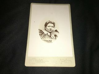 Cabinet Card Photo Of A Woman Named Lizzie Manchester By Bloomingdale From N.  Y.