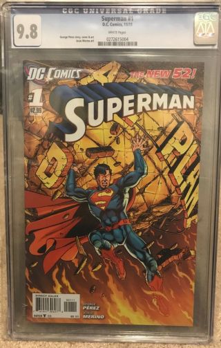 Superman 1 Cgc 9.  8 White Pages 2011 George Perez The 52