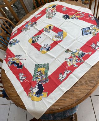 Unique Vintage 1950’s Blondie And Dagwood Table Cloth King Features Syndicate