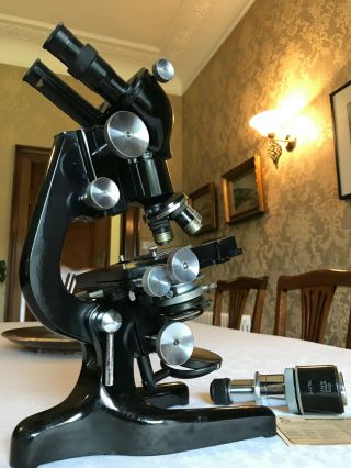 Vintage W.  Watson & Sons Ltd Bactil Mono/binocular Microscope - Circa 1952