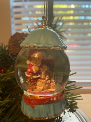 Cherished Teddies Ornament Bear In Santa Suit With Chimney Item Unknown