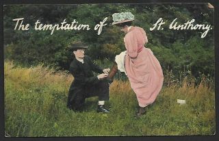 Vintage Humour Postcard The Temptation Of St.  Anthony