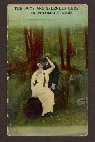 Vintage Bamforth Postcard " The Boys Are Splendid Here In Columbus,  Ohio " 1913