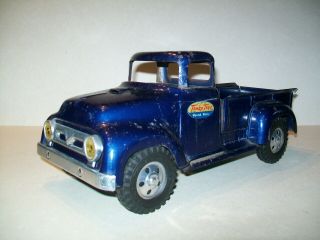 Vintage Pressed Steel Blue Tonka Toys 1957 Stepside Pickup Truck - U.  S.  A.