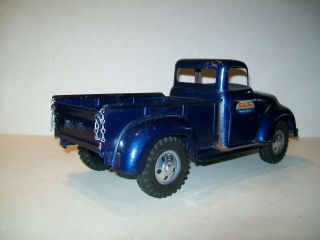 Vintage Pressed Steel Blue Tonka Toys 1957 Stepside Pickup Truck - U.  S.  A. 2