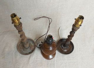 Vintage Wooden Table Lamps & One Other A/F 2