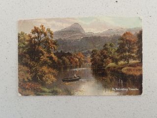 Vintage Postcard With Stamp - On The Lochay,  Trossachs (91)